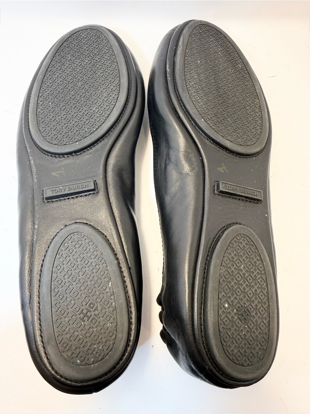 Tory Burch Black Leather Logo Ballet Flats Women’s Size 12M - Picture 6 of 6